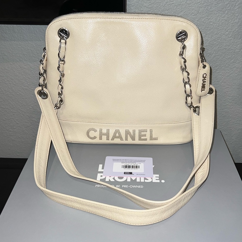 Chanel 1996 Shoulder Bag in Cream Caviar